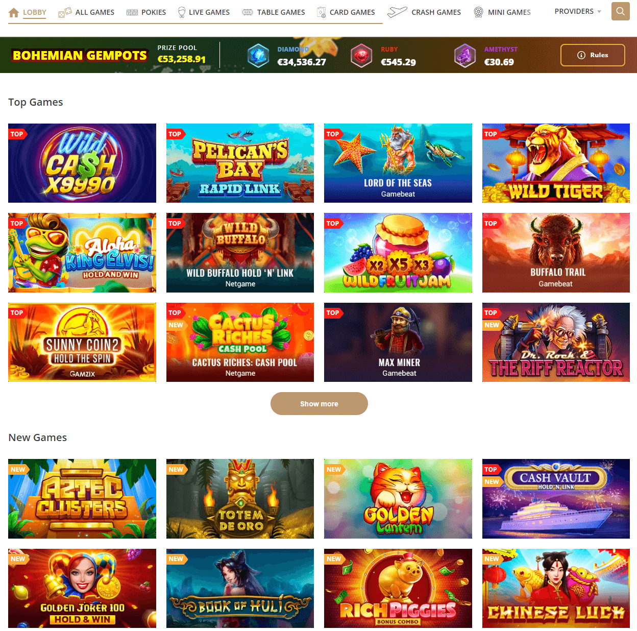 boho casino games