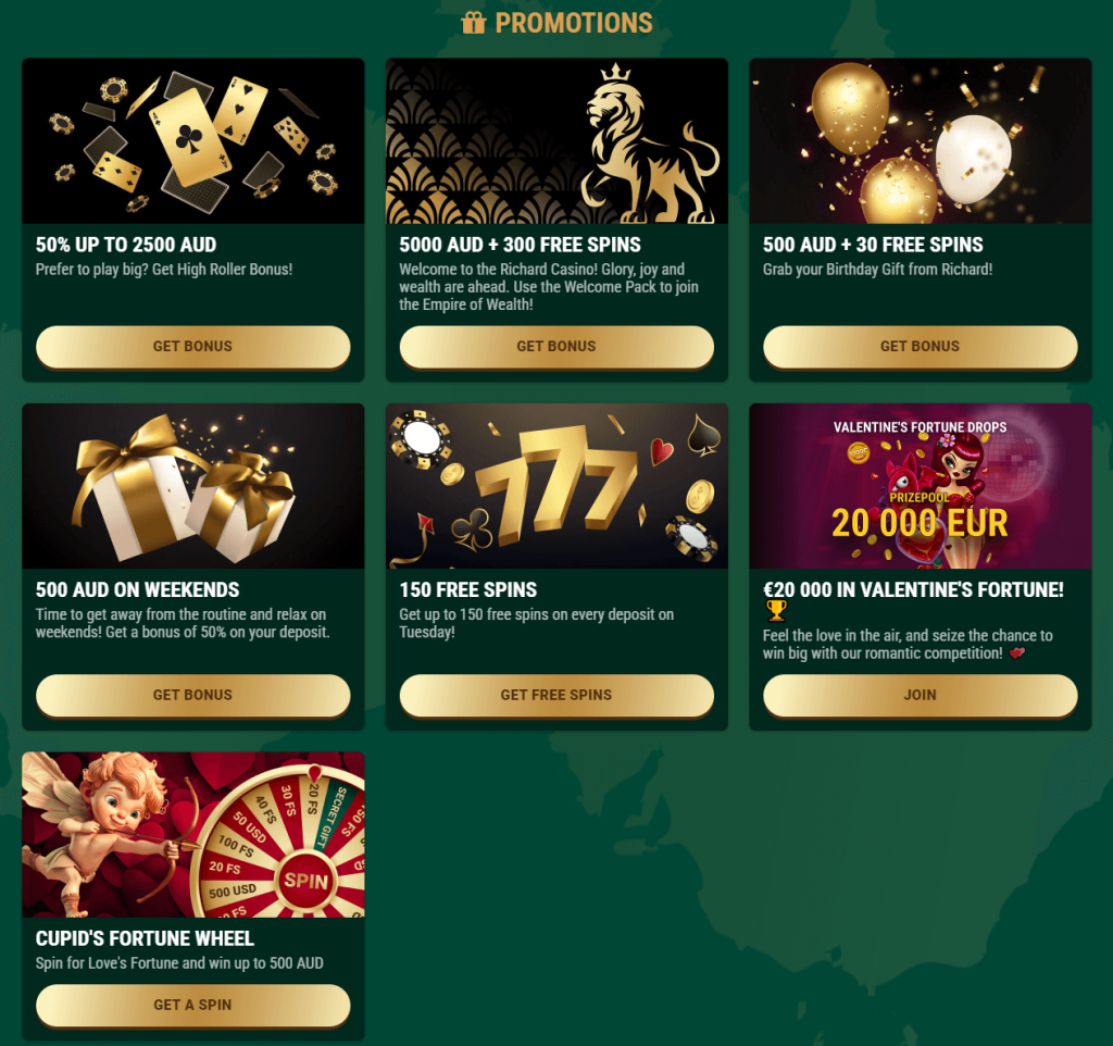 richard casino bonuses