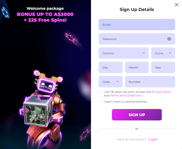 slots gallery sign up