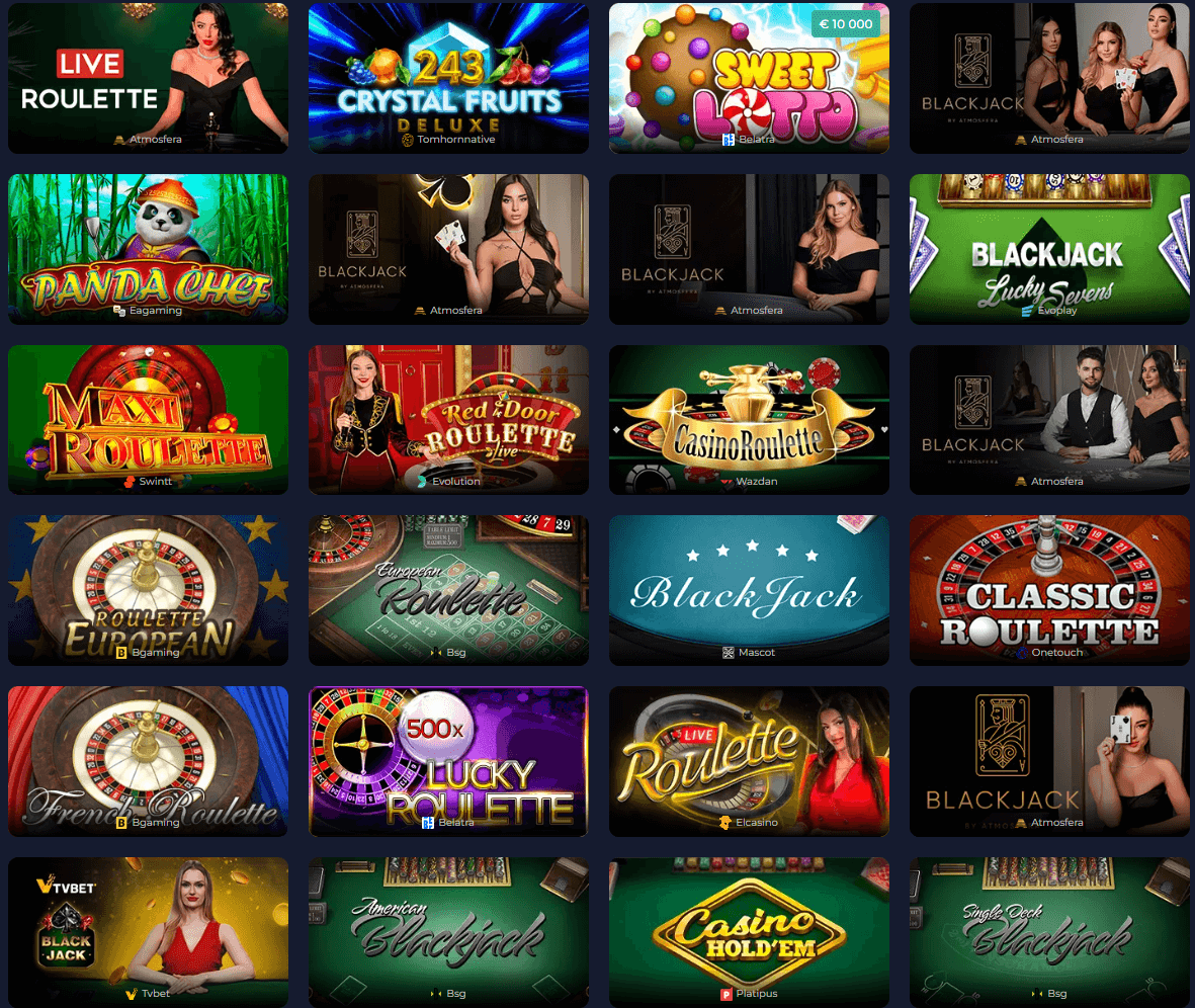 slots gallery table games