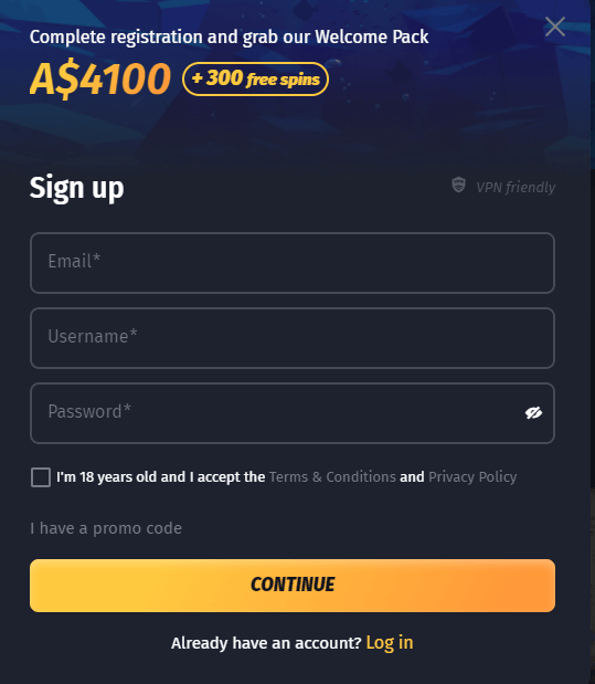 winshark sign up